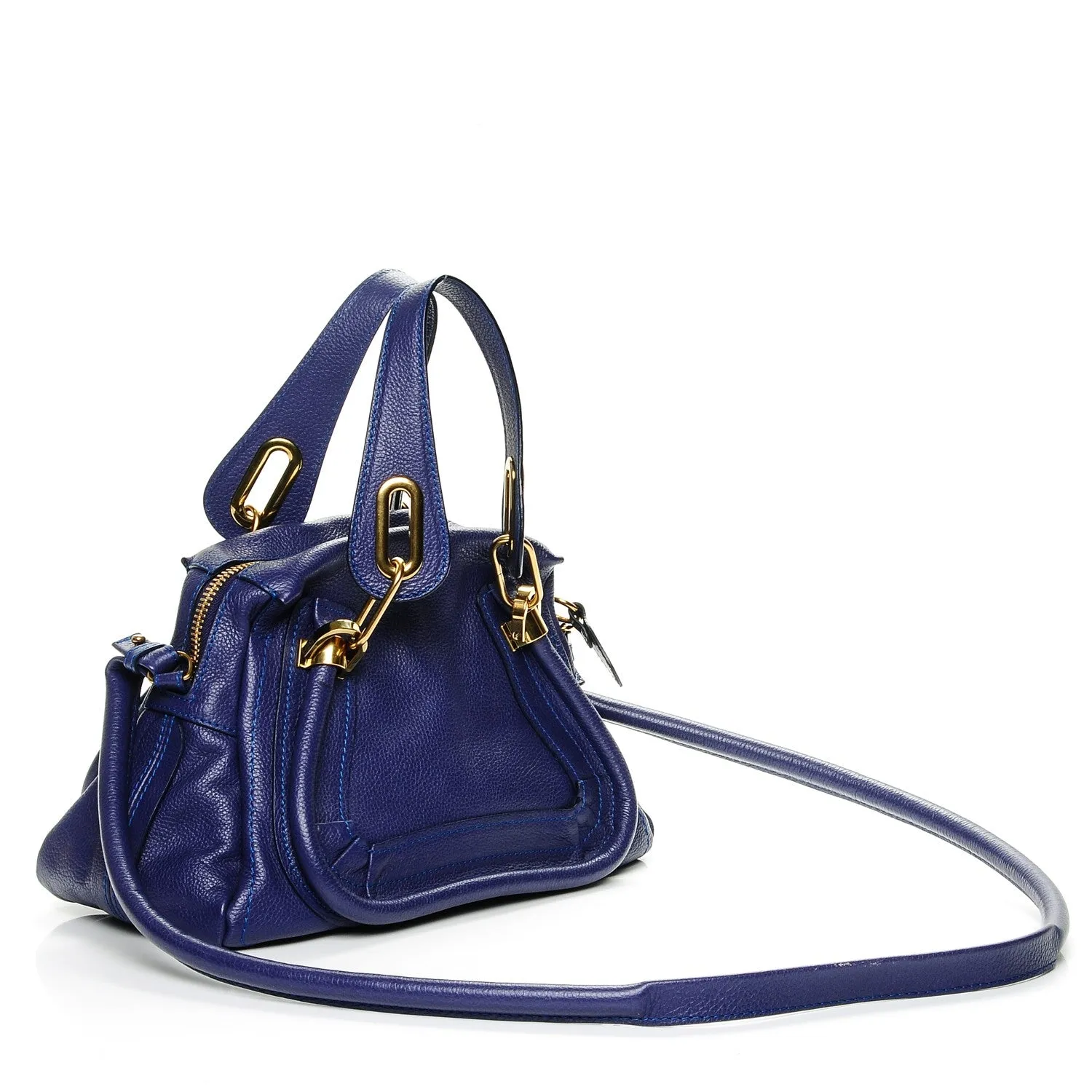 CHLOÉ CALFSKIN LEATHER PARATY BAG-STORM BLUE