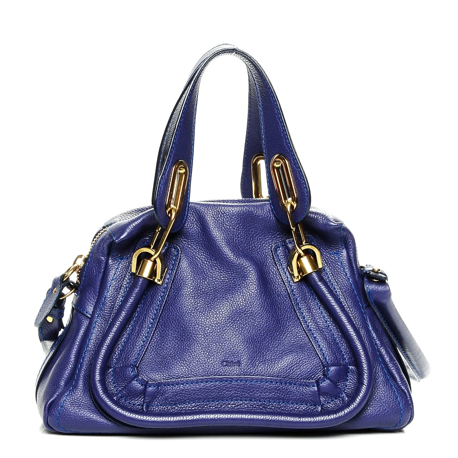 CHLOÉ CALFSKIN LEATHER PARATY BAG-STORM BLUE