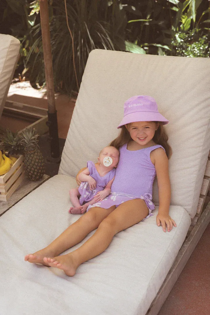 CINNAMON BABY BIG ISLAND BUCKET HAT - LILAC