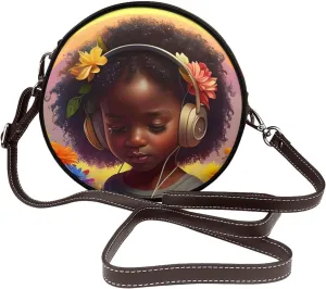Circle Crossbody Bag for Women Circle Purse with Zipper Adjustable Shoulder Straps