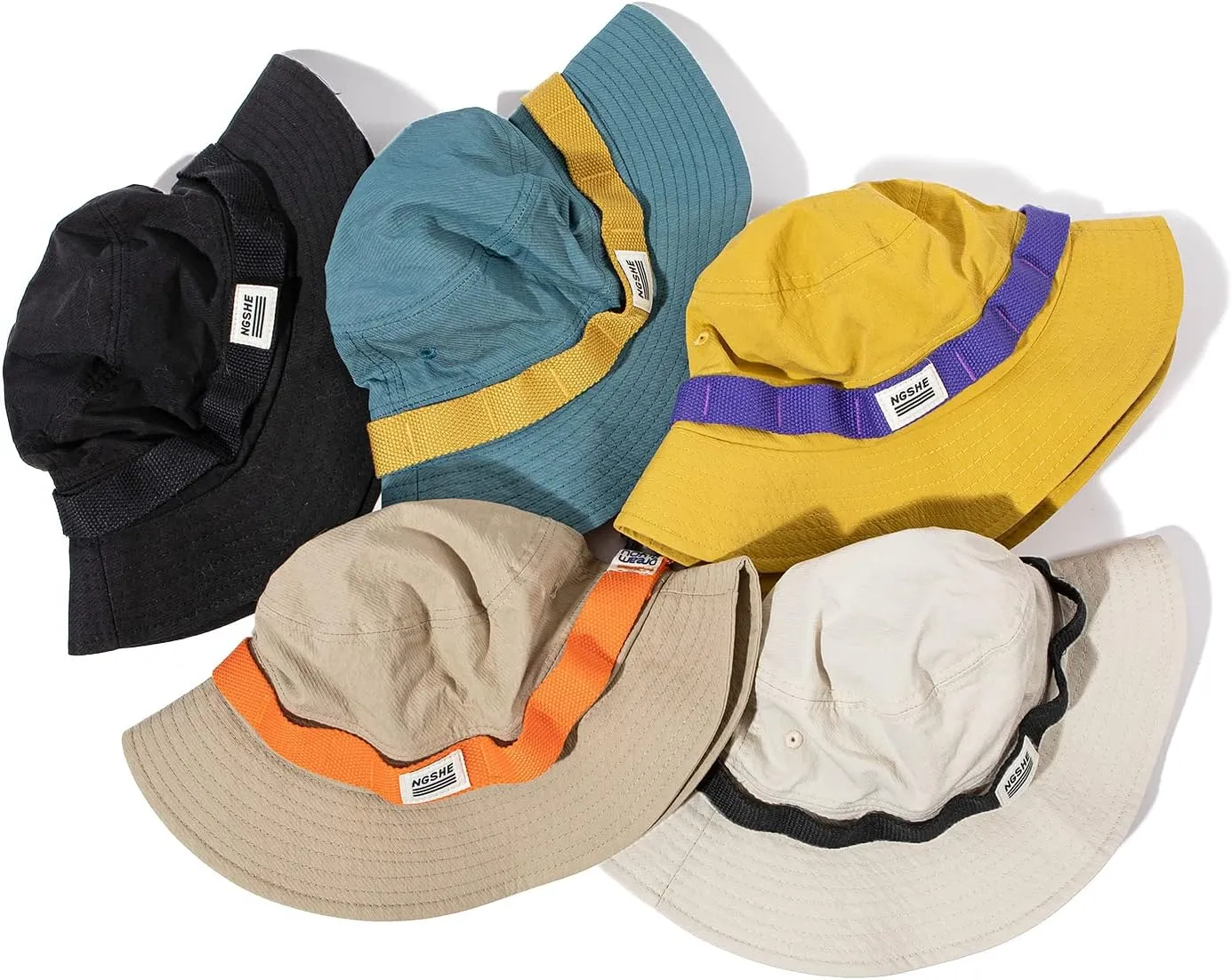 Clakllie Unisex Boonie Hat Bucket Hats with String Wide Brim Hiking Fishing Hat UV Sun Protection Safari Cap Jungle Caps