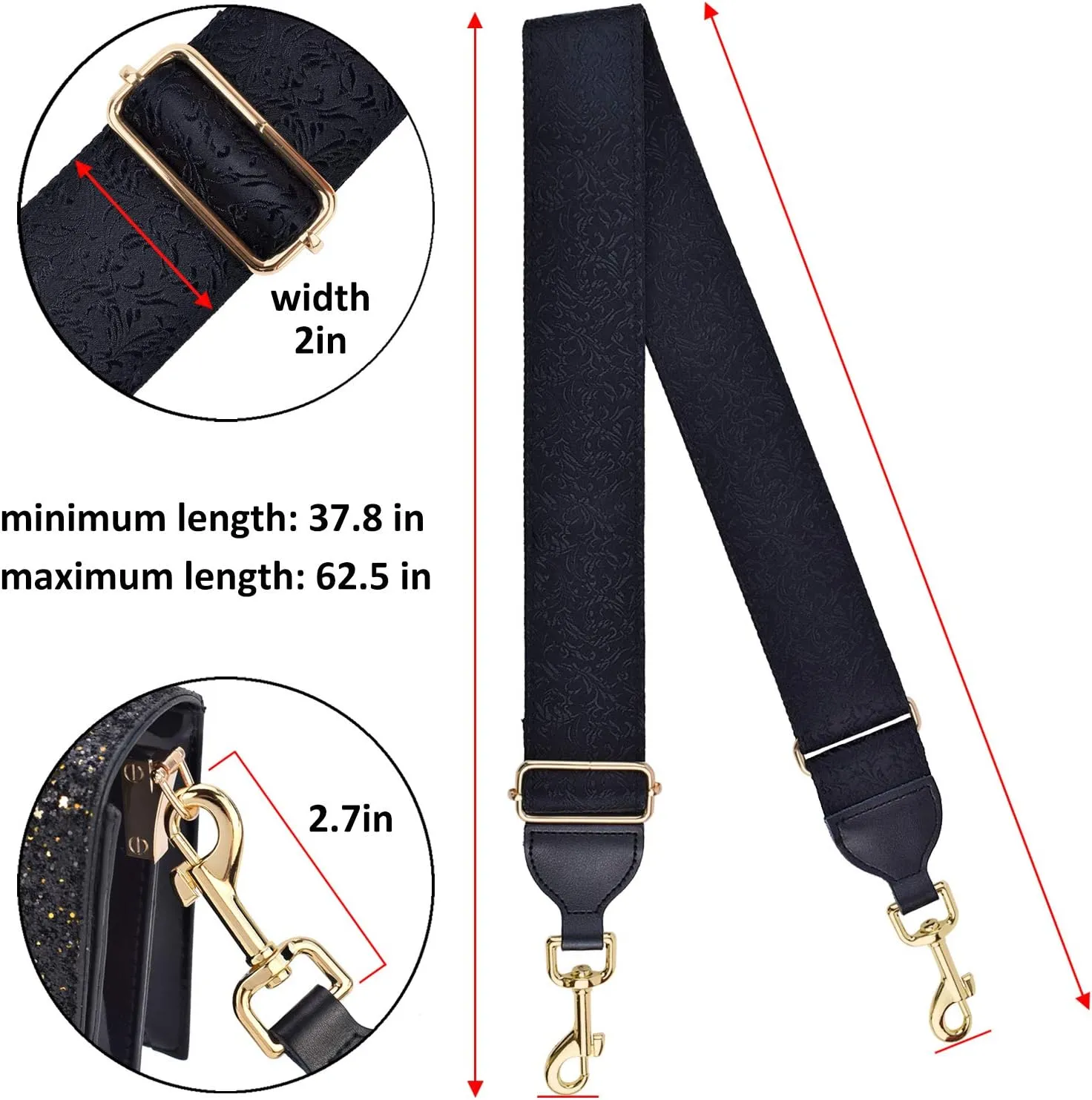 CLOUDMUSIC Handbag Strap Replacement Shoulder Crossbody Strap Purse Strap For Women Girls