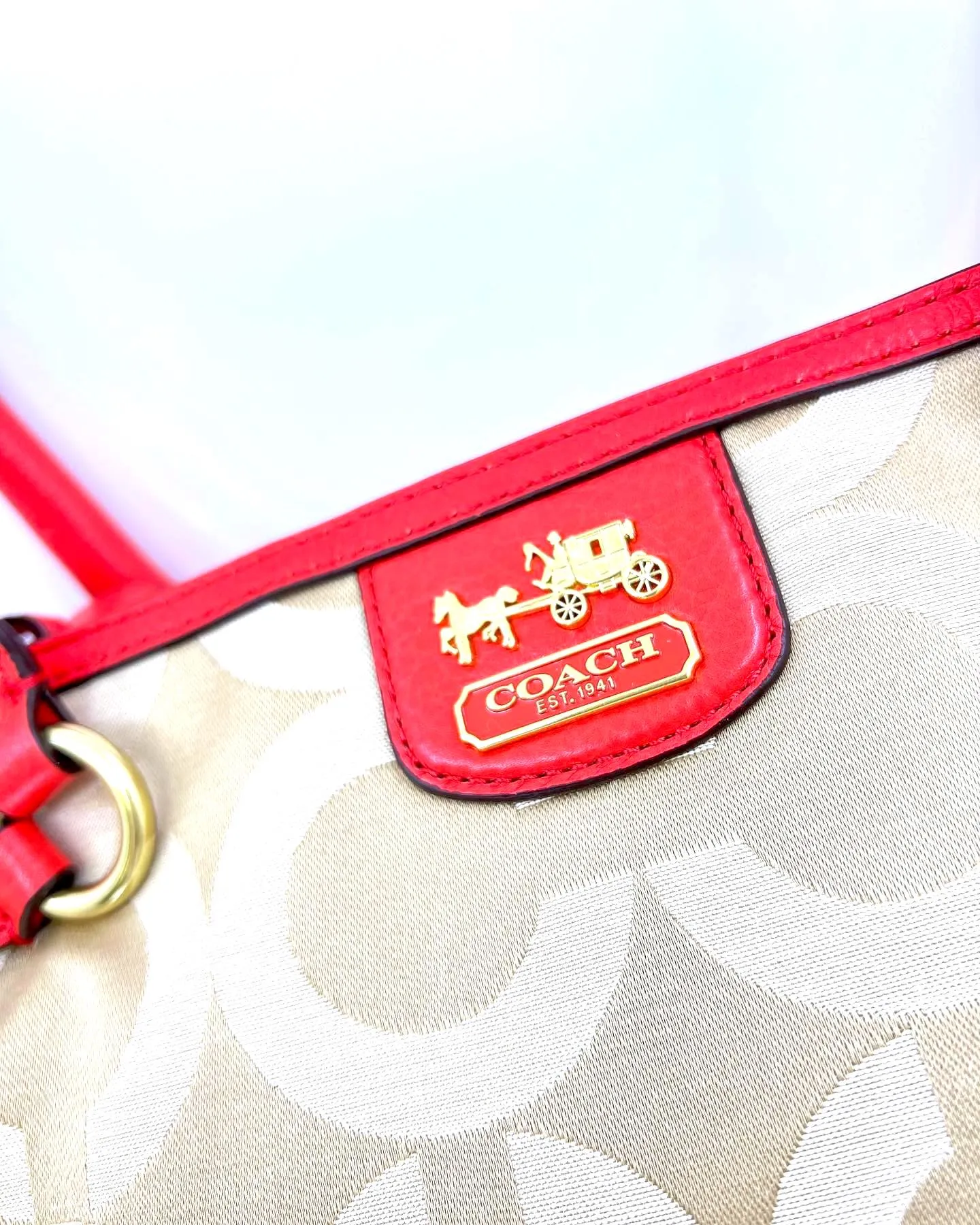 COACH CARRY ALL SIGNATURE SATCHEL