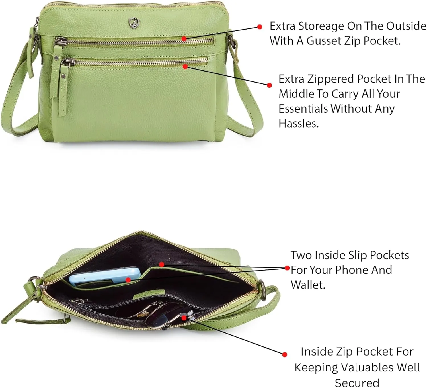 Cochoa Real Leather Soft Crossbody Bags for Women Small Purse Trendy Shoulder Sling Travel Crossover