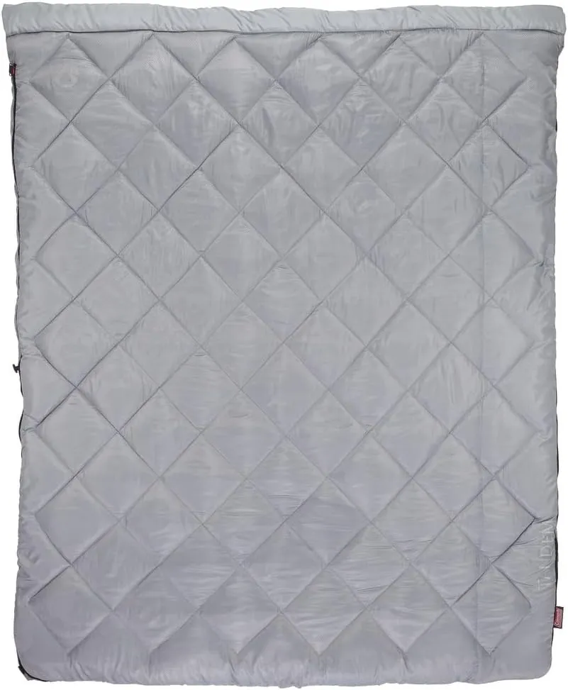 Coleman 45°F Double Sleeping Bag, Queen Size XL Tandem Sleep Sack with Big & Tall Design, Zips Apart into 2 Sleeping Bags, Machine Washable