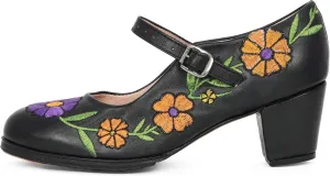 Colonial 226 Women's Folklorico Dance Shoes with Nails, Embroidered, Leather, 6cm Heel
