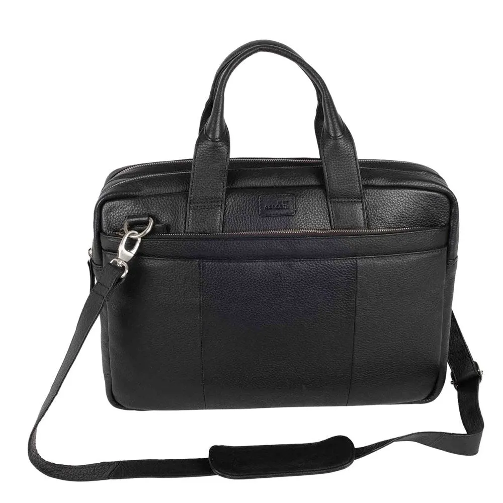 Condotti Boston Leather Satchel - Black