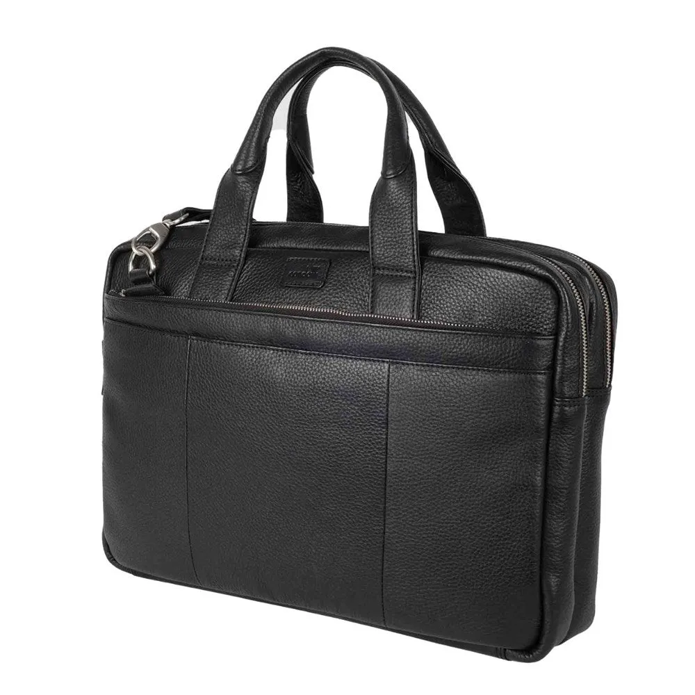Condotti Boston Leather Satchel - Black
