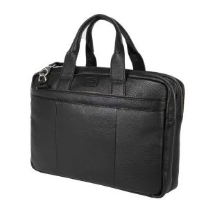 Condotti Boston Leather Satchel - Black