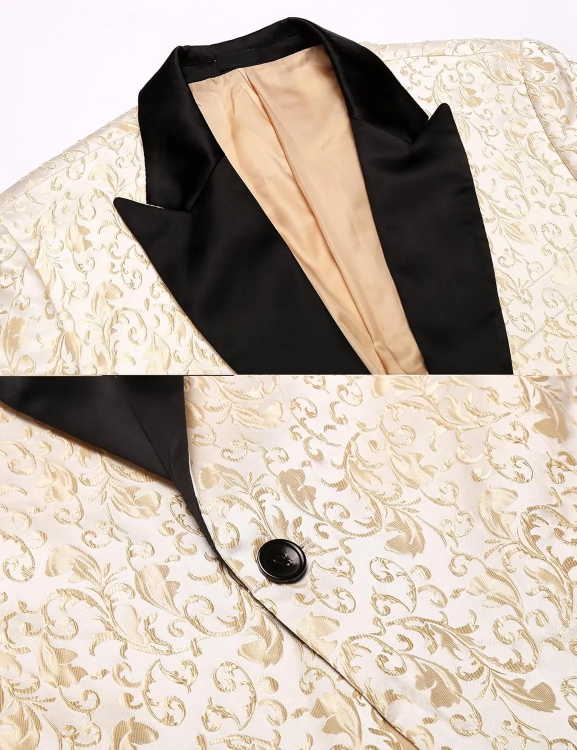 COOFANDY Men's Paisley Tuxedo Jacket One Button Dress Suit Jacket Floral Blazer for Dinner Party Prom Wedding