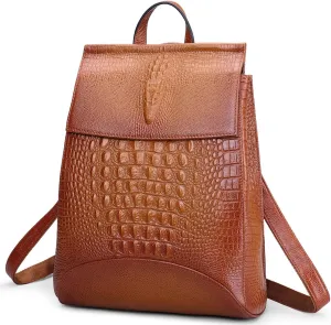 COOLCY Women Real Leather Backpack Shoulder Bag
