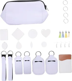 CORHAD 1Set DIY Heat Transfer Accessory Sublimation Kit for Earring Keychain Crafting for Makeup Bags and Unique