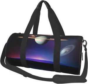 Cosmic Saturn* Round Large Capacity Foldable Duffel Bag For Women Men, Gym Tote, Sports Duffel.