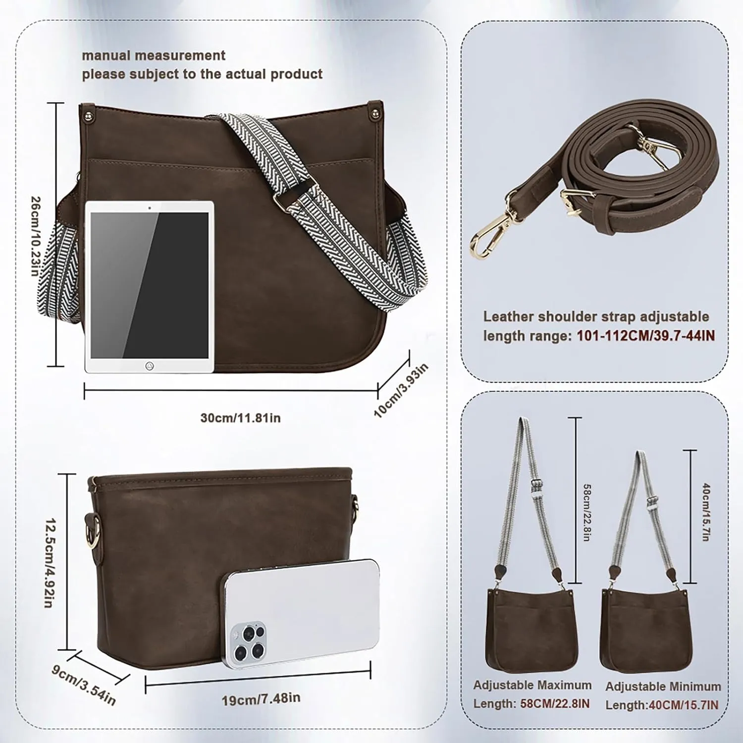 Cottoncode Crossbody Bags for Women, Trendy 2PCS Hobo Handbags Set, Vegan Leather Handbag Purse Set with 2 Adjustable Straps