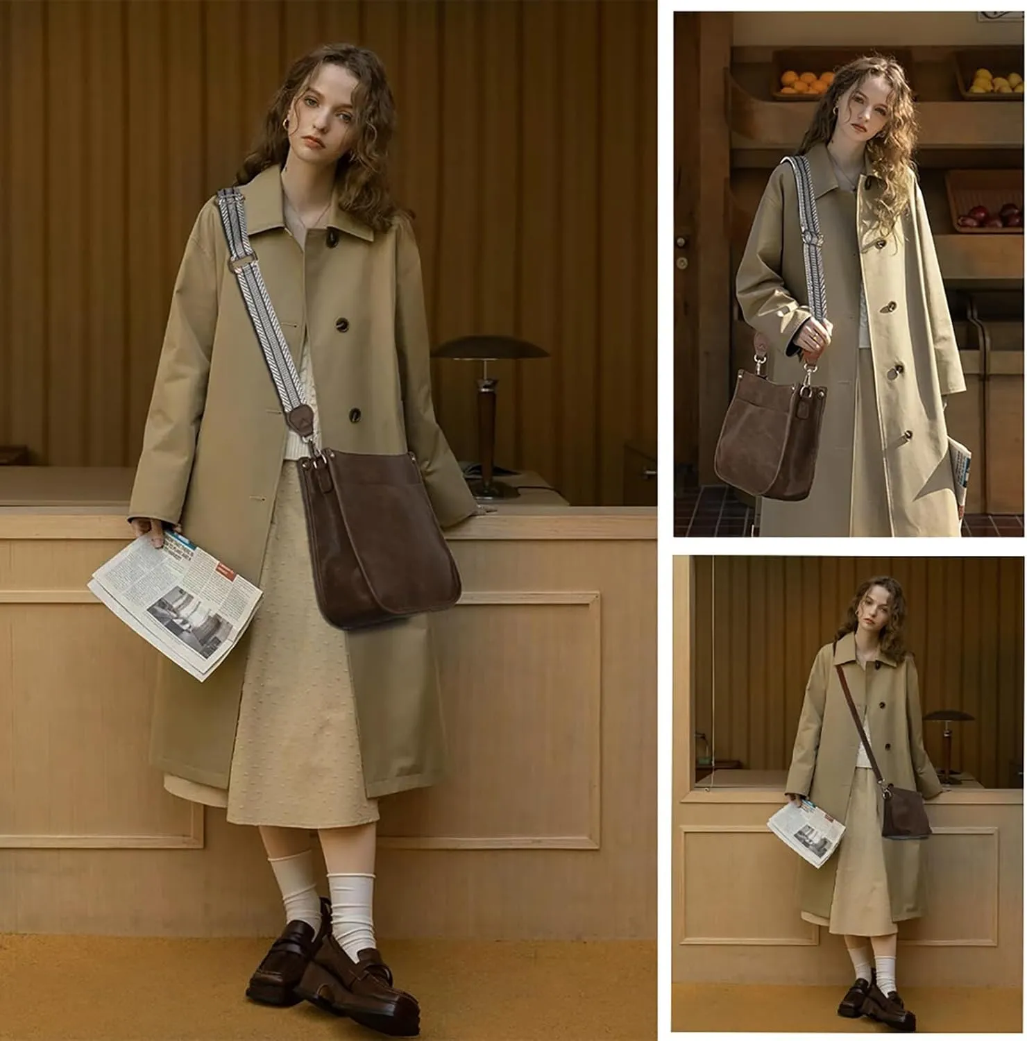 Cottoncode Crossbody Bags for Women, Trendy 2PCS Hobo Handbags Set, Vegan Leather Handbag Purse Set with 2 Adjustable Straps