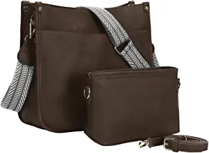 Cottoncode Crossbody Bags for Women, Trendy 2PCS Hobo Handbags Set, Vegan Leather Handbag Purse Set with 2 Adjustable Straps