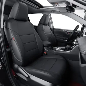 coverdream Rav4 Waterproof Leather Seat Covers Custom Fit for 2019-2024 2025 Toyota Rav4 Hybrid (Not for XSE/SE/Plug-in Hybrid),Full Coverage,Airbag Compatible,Car Seat Protector(Full Set,Black)