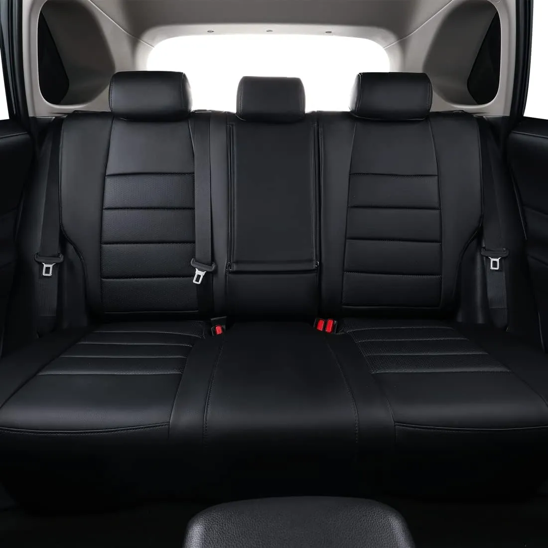 coverdream Rav4 Waterproof Leather Seat Covers Custom Fit for 2019-2024 2025 Toyota Rav4 Hybrid (Not for XSE/SE/Plug-in Hybrid),Full Coverage,Airbag Compatible,Car Seat Protector(Full Set,Black)
