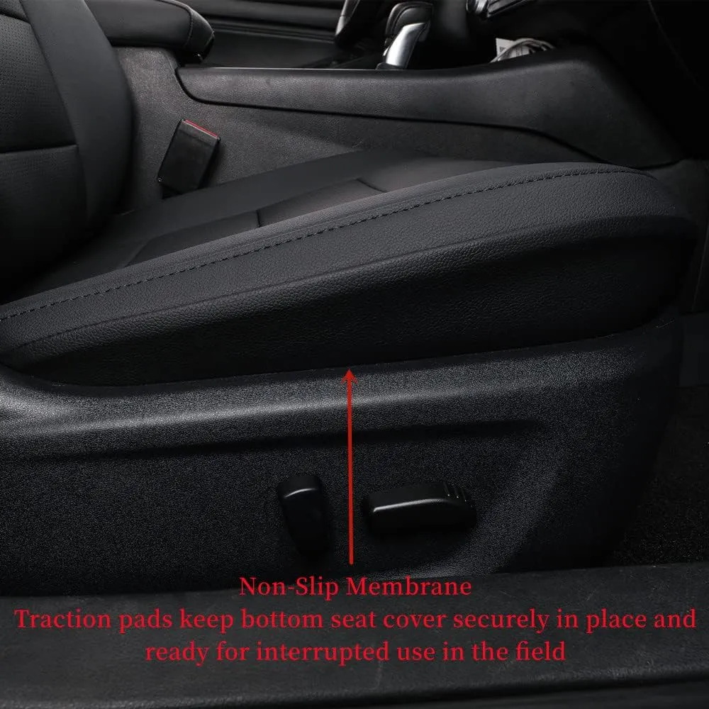 coverdream Universal Full Set Car Seat Covers Fit for Ford Escape,Edge,Fusion,Mazda CX5,Mazda 3 and Toyota RAV4 Camry Corolla,Full Coverage Waterproof Leather Seat Protector - Black