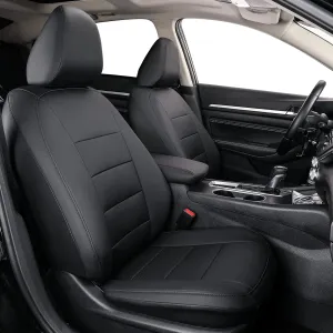 coverdream Universal Full Set Car Seat Covers Fit for Ford Escape,Edge,Fusion,Mazda CX5,Mazda 3 and Toyota RAV4 Camry Corolla,Full Coverage Waterproof Leather Seat Protector - Black