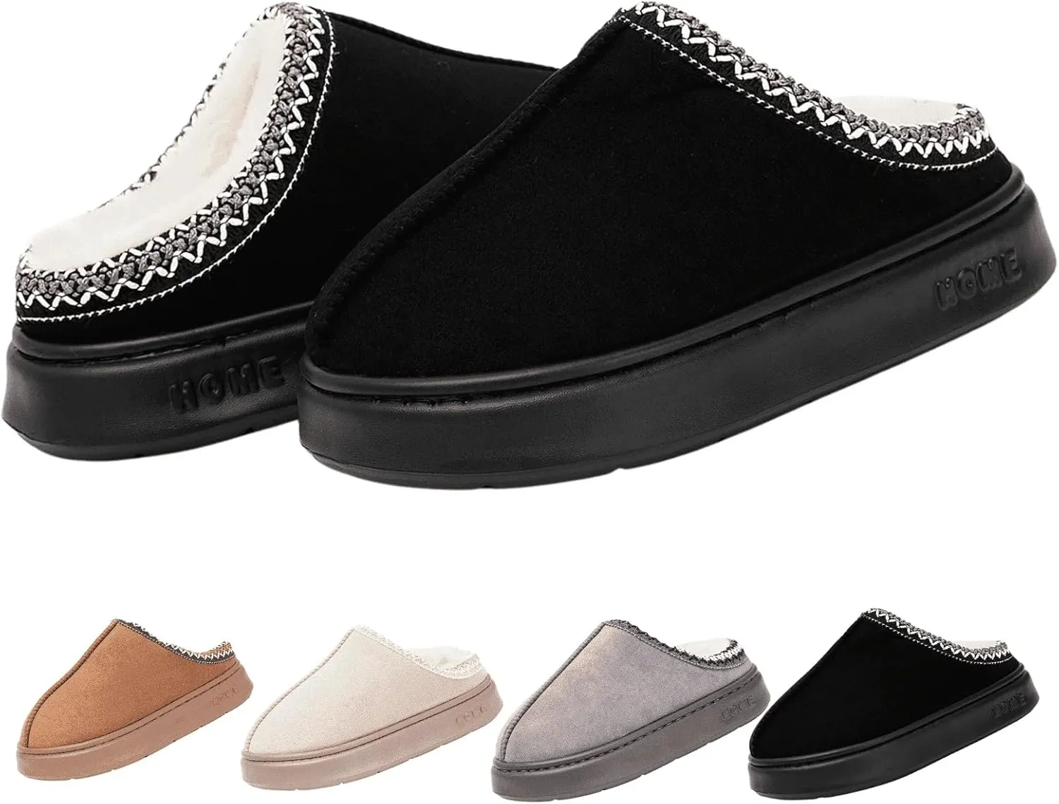 Cozy Platform Fuzzy Slippers for Women and Men Short Ankle Slippers with Anti-Slip Sole Lined with Warm Furry Perfect for Indoor & Outdoor Use