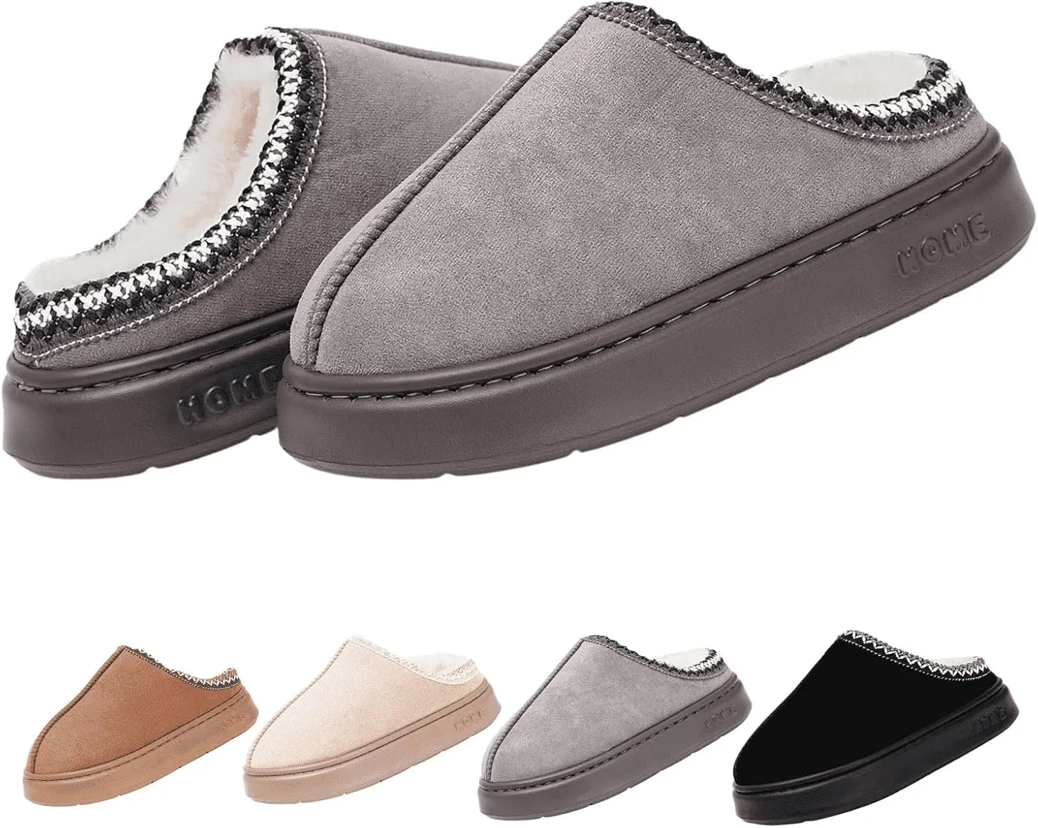 Cozy Platform Fuzzy Slippers for Women and Men Short Ankle Slippers with Anti-Slip Sole Lined with Warm Furry Perfect for Indoor & Outdoor Use