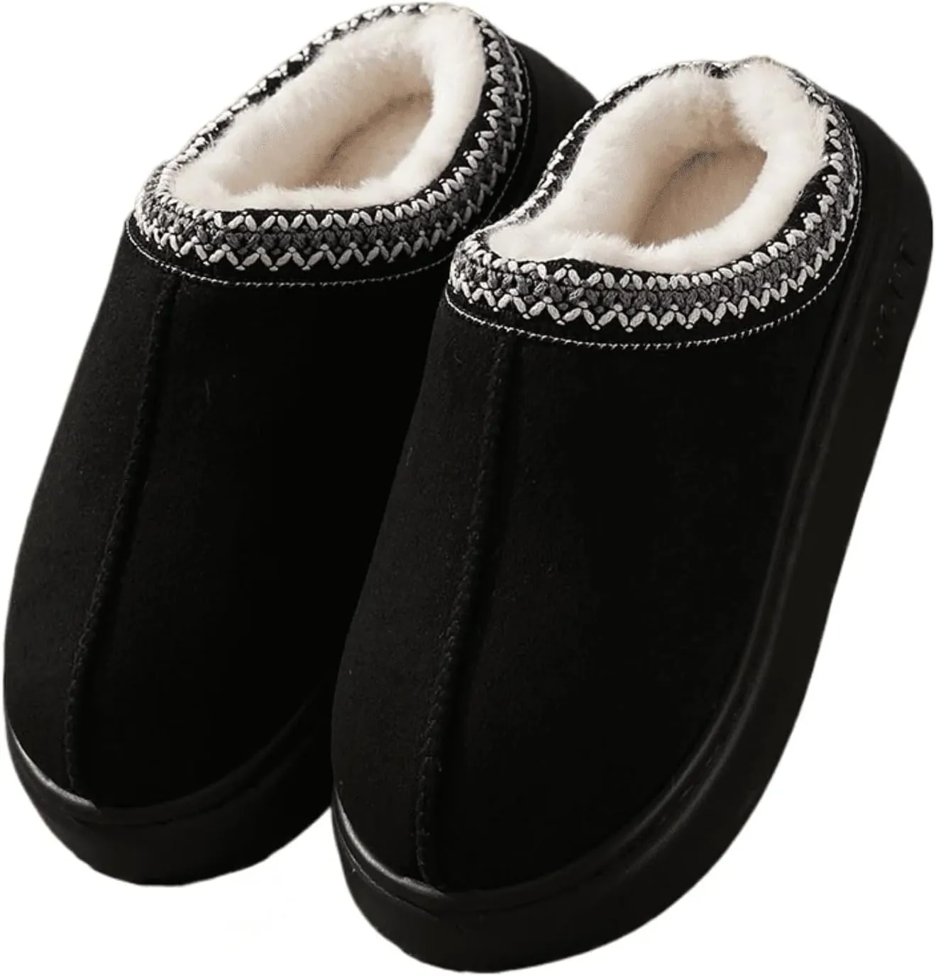 Cozy Platform Fuzzy Slippers for Women and Men Short Ankle Slippers with Anti-Slip Sole Lined with Warm Furry Perfect for Indoor & Outdoor Use