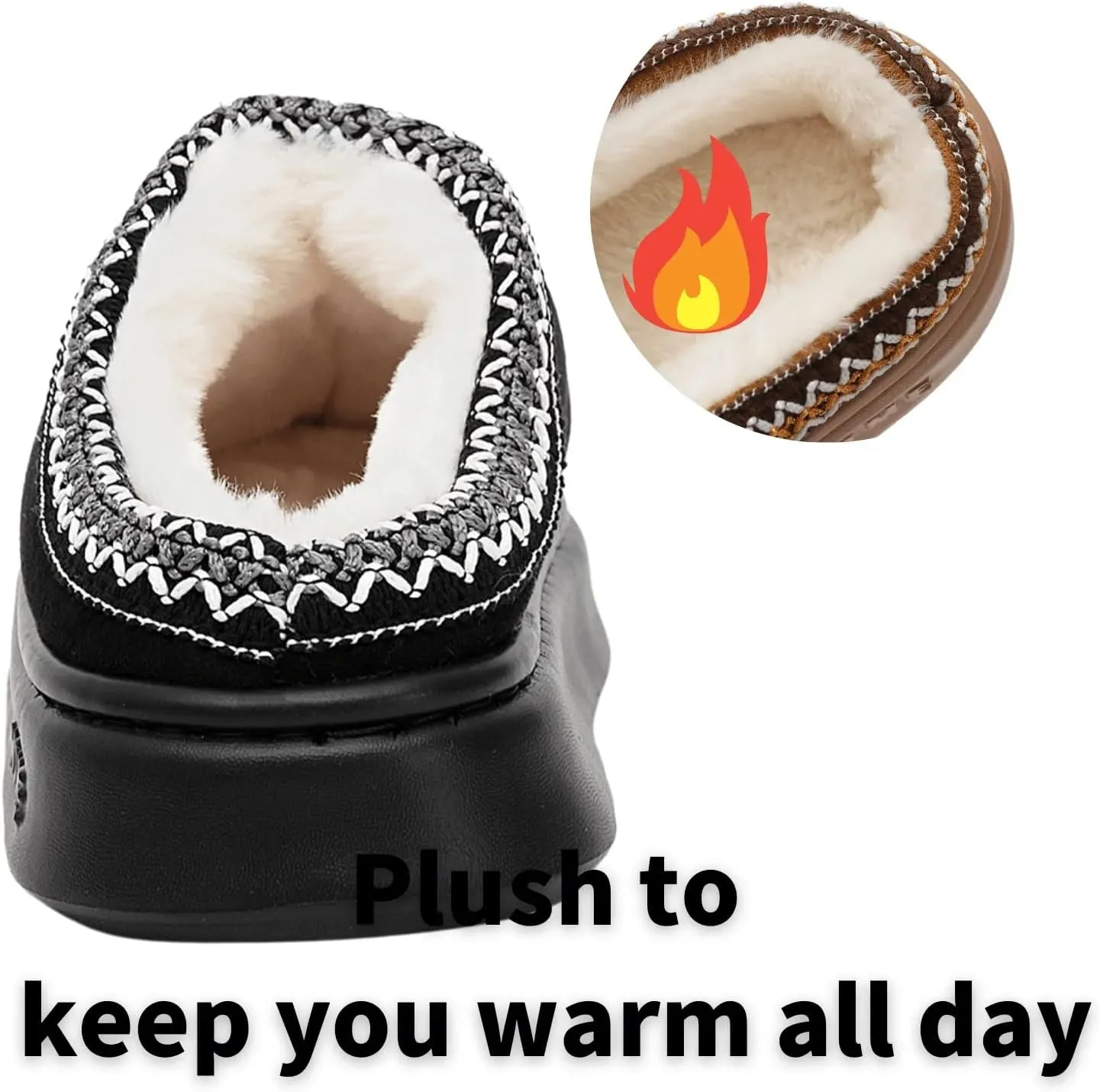 Cozy Platform Fuzzy Slippers for Women and Men Short Ankle Slippers with Anti-Slip Sole Lined with Warm Furry Perfect for Indoor & Outdoor Use