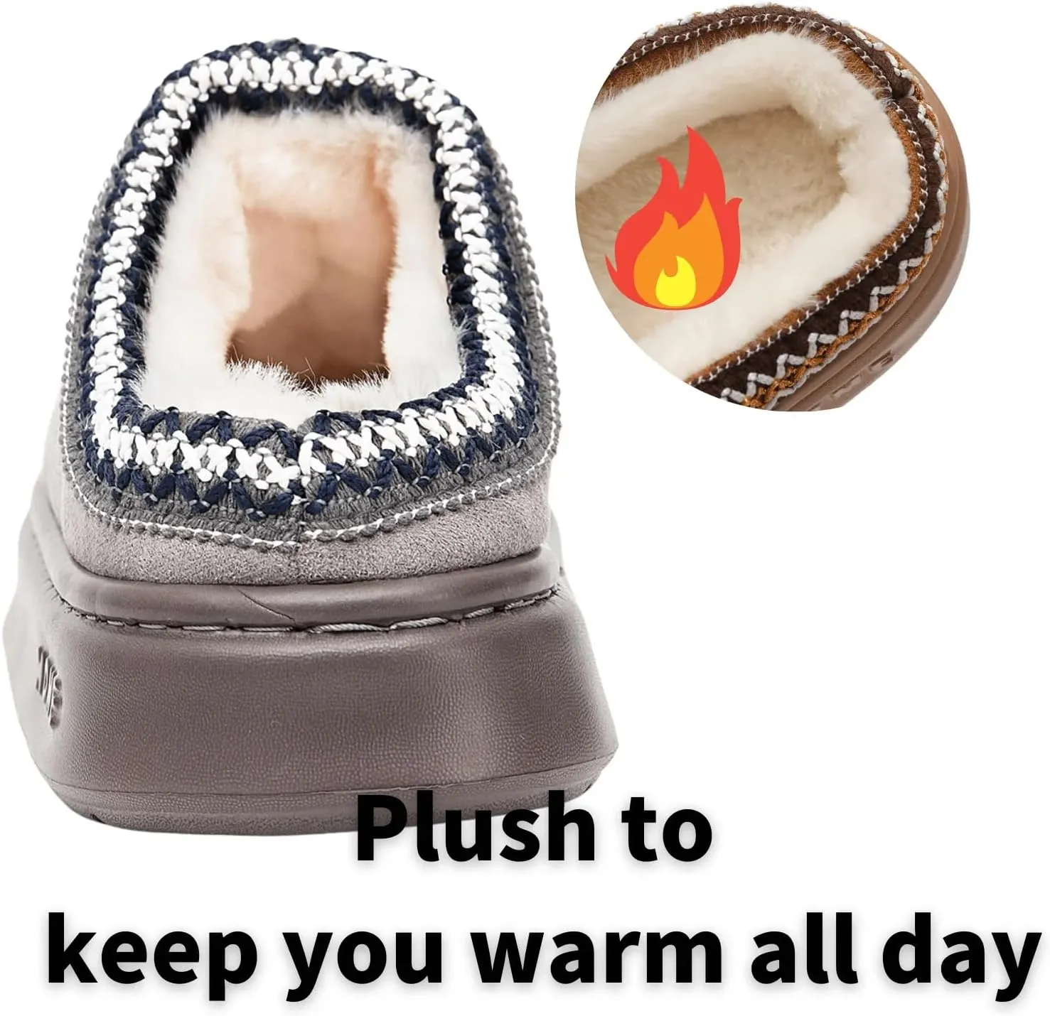 Cozy Platform Fuzzy Slippers for Women and Men Short Ankle Slippers with Anti-Slip Sole Lined with Warm Furry Perfect for Indoor & Outdoor Use