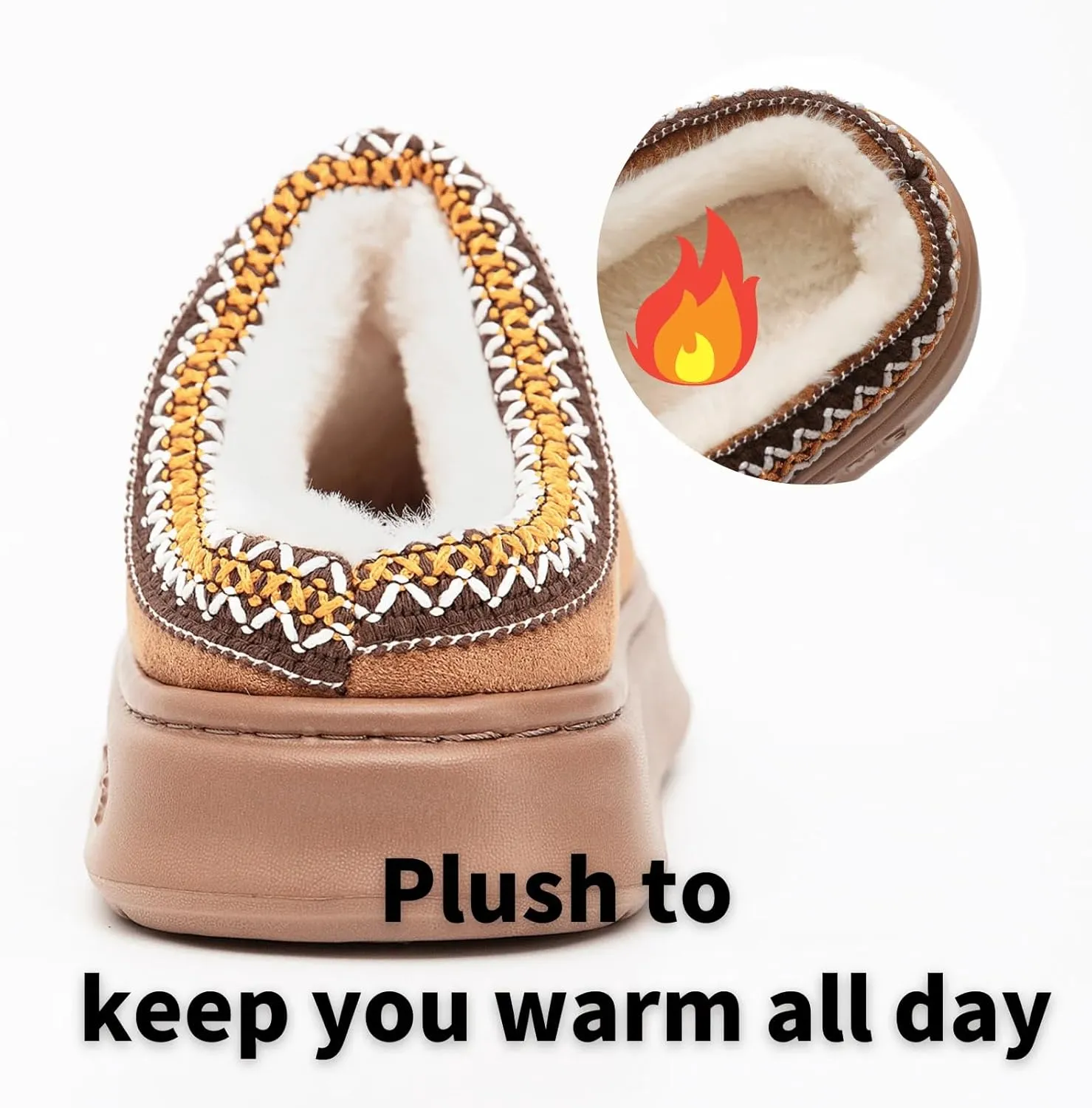 Cozy Platform Fuzzy Slippers for Women and Men Short Ankle Slippers with Anti-Slip Sole Lined with Warm Furry Perfect for Indoor & Outdoor Use