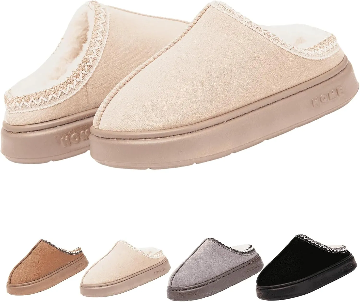 Cozy Platform Fuzzy Slippers for Women and Men Short Ankle Slippers with Anti-Slip Sole Lined with Warm Furry Perfect for Indoor & Outdoor Use