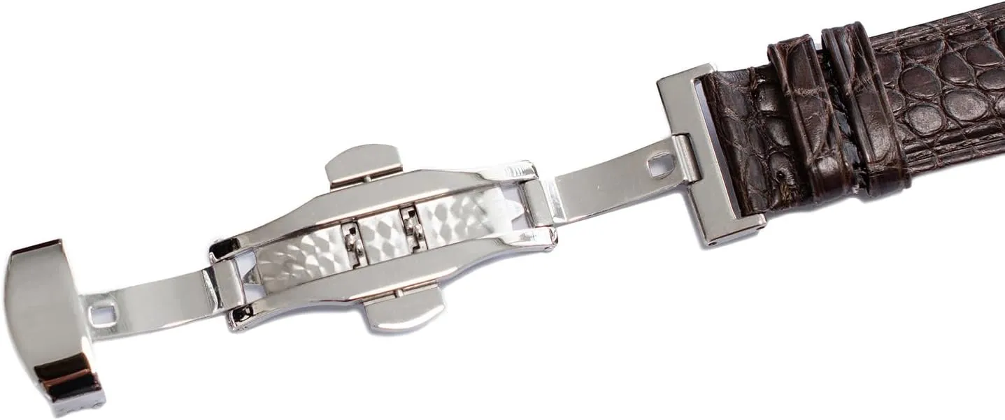 Crocodile Leather Straps For Cartier Watches With Deployment Clasp, Watch Strap For Cartier Watches