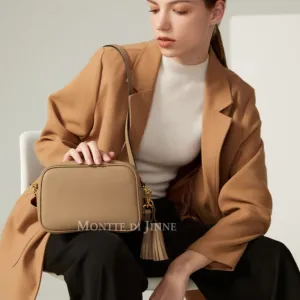 Cross Body Bag 2 Tassels - Light Taupe