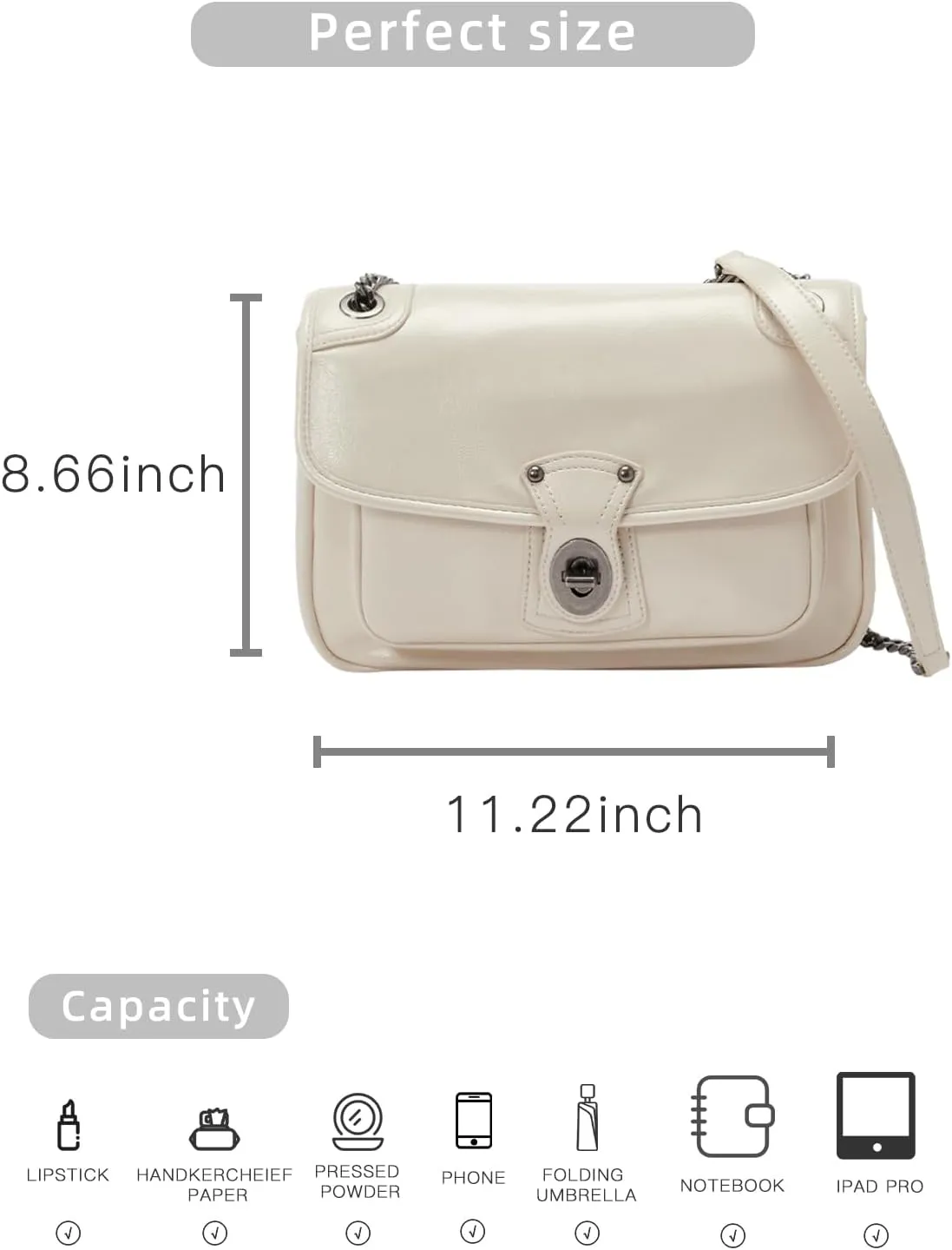 Crossbody Bag for Women, Designer Trendy Shoulder Bag, Bag with Chain Straps, Women's Trendy Stylish Bag