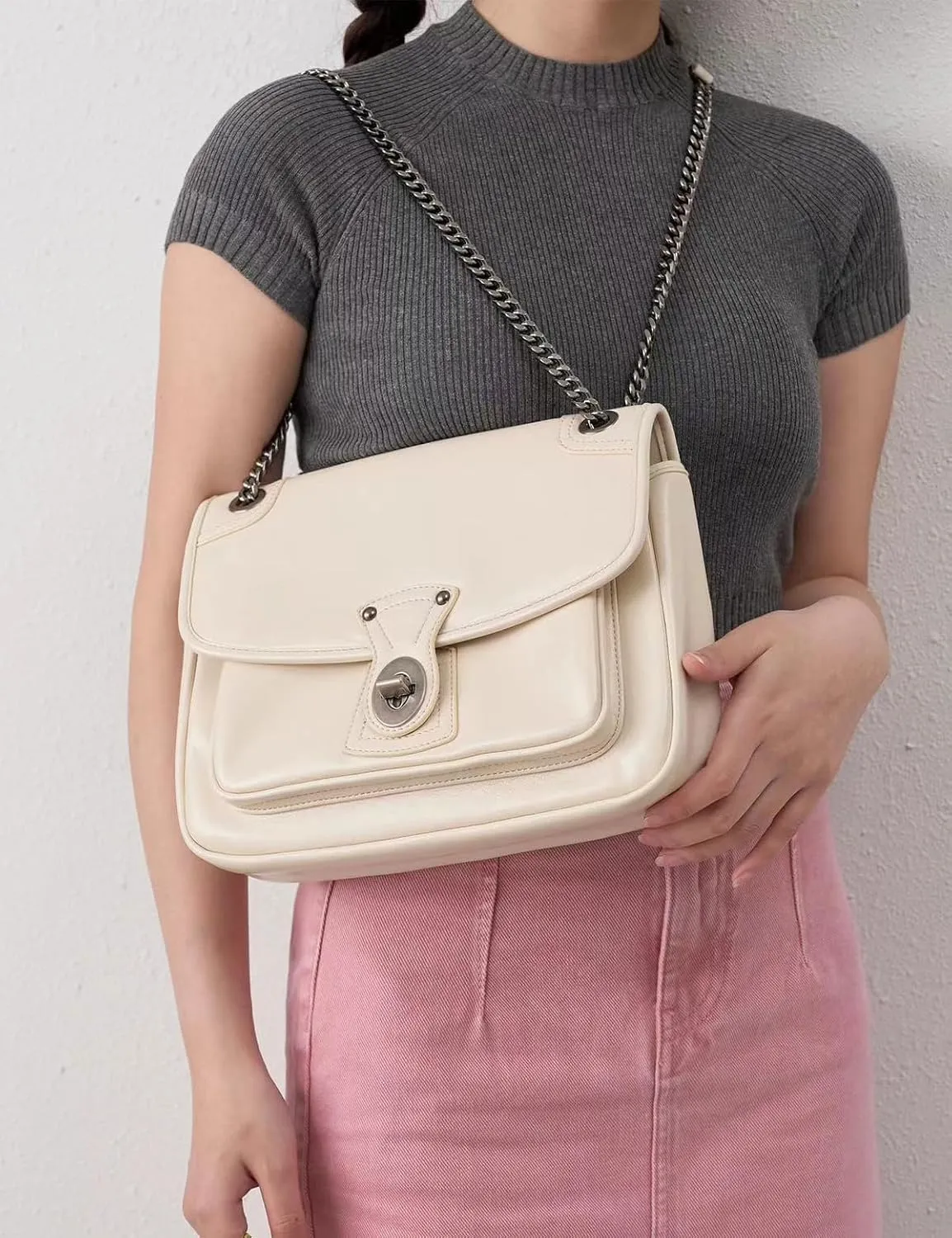 Crossbody Bag for Women, Designer Trendy Shoulder Bag, Bag with Chain Straps, Women's Trendy Stylish Bag