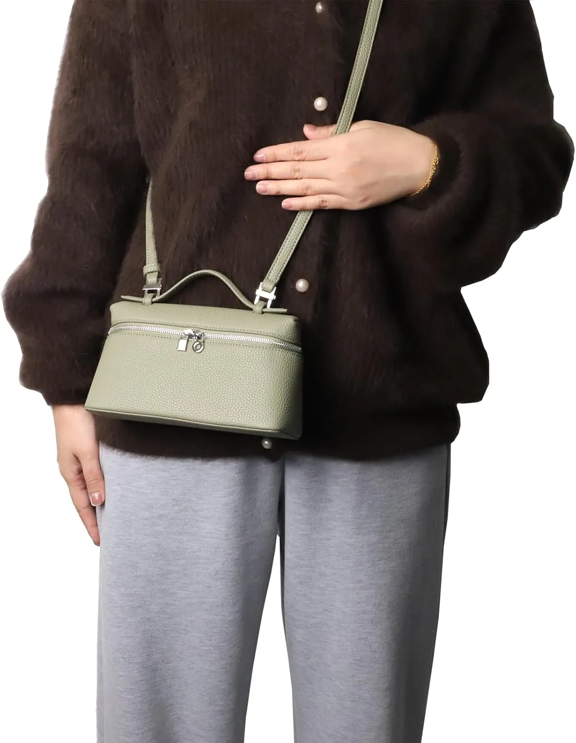 Crossbody Bag for Women Top-Handle Pouch Bag Designer Shoulder Leather Handbag Trendy Purse