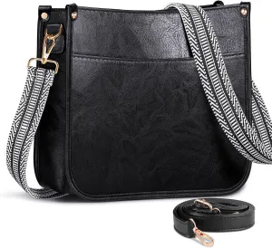 Crossbody Bags for Women, Vegan Leather Crossbody Purse with 2PCS Adjustable Strap, Trendy Handbags Shoulder Bag
