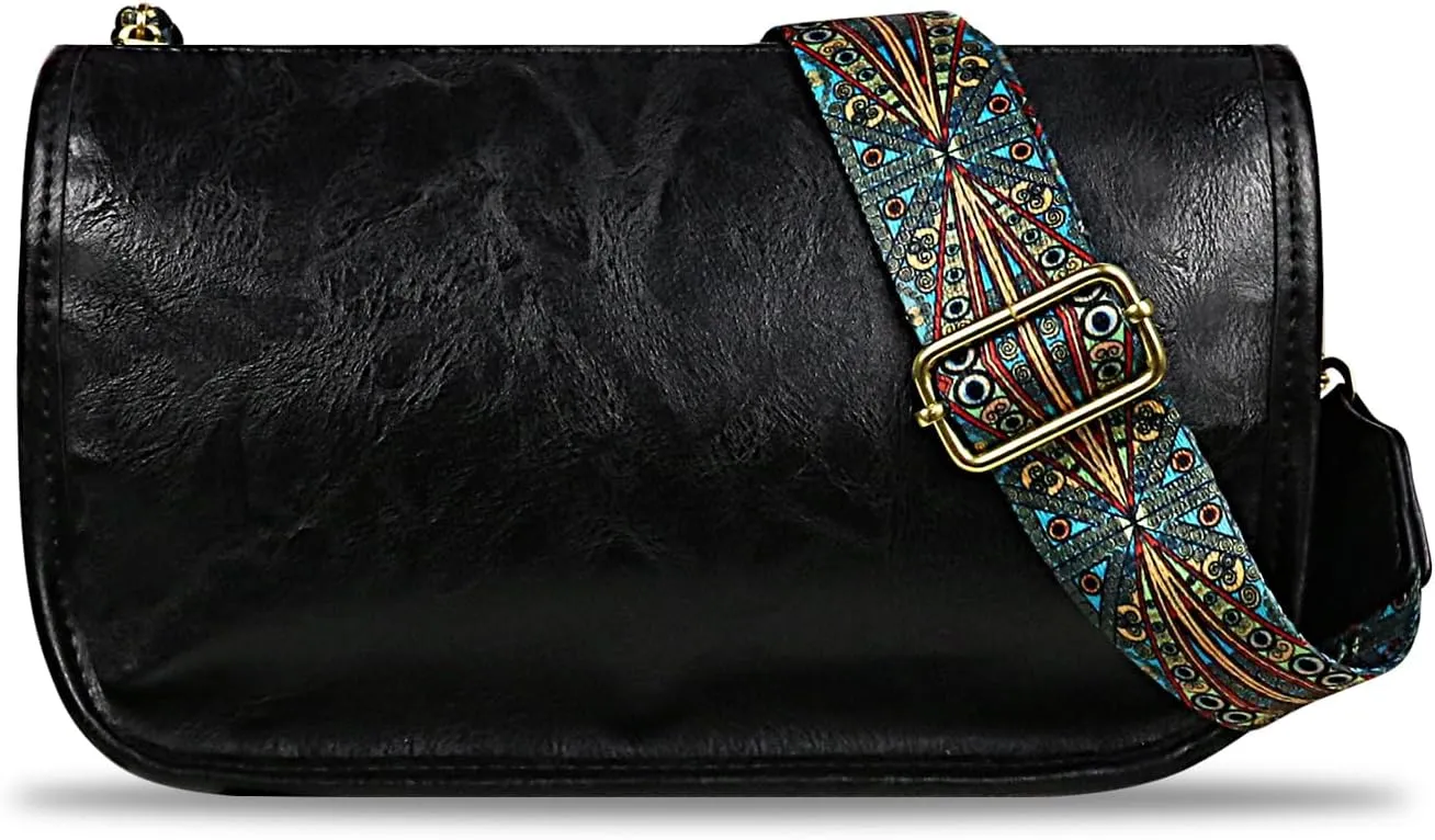 crossbody bags purses for women Soft PU leather shoulder bag Cell Phone Purse with wide Strap