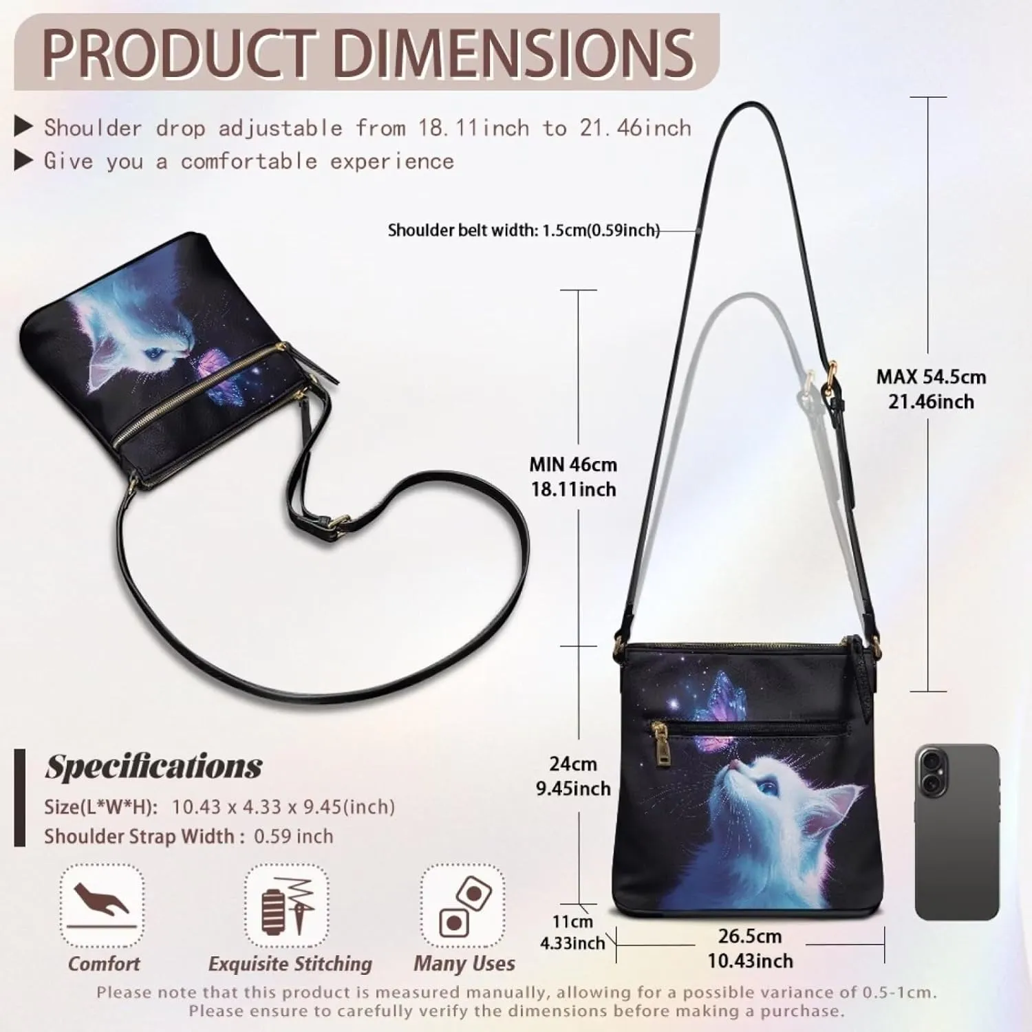 Crossbody for Women, Shoulder Tote Bags Handbags Purses with Straps PU Leather Satchel Purse Travel Bag