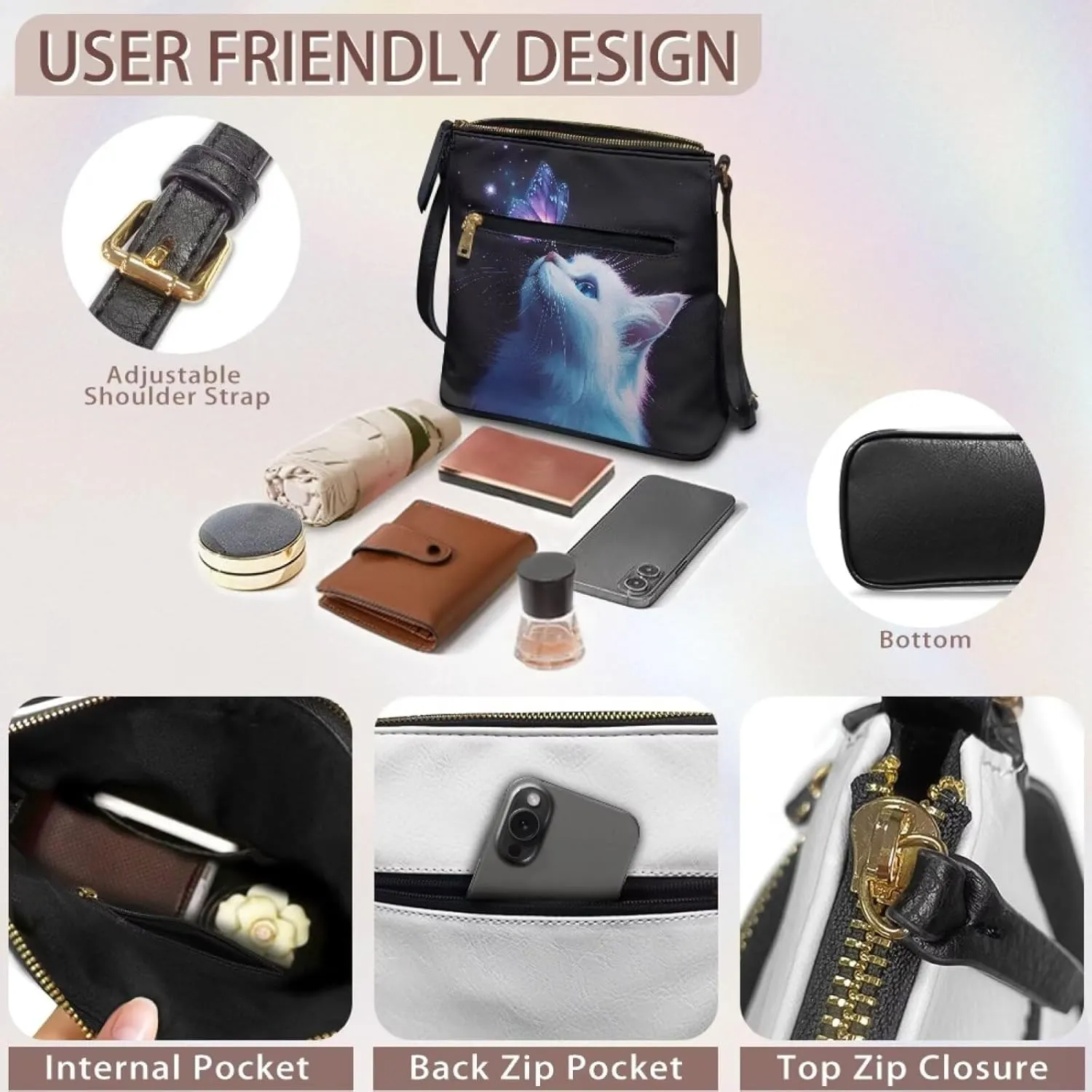 Crossbody for Women, Shoulder Tote Bags Handbags Purses with Straps PU Leather Satchel Purse Travel Bag
