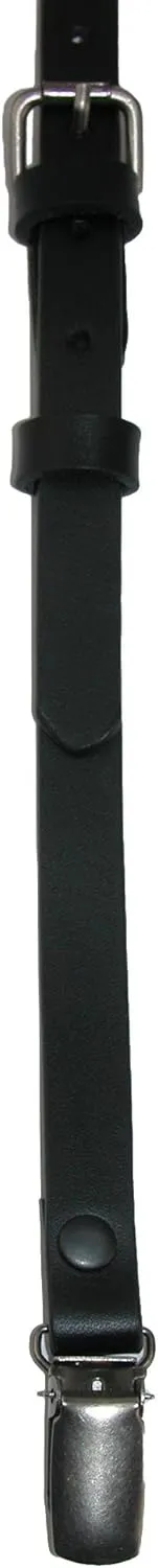 CTM® Women's Coated Leather 1/2 Inch Clip-End Suspenders