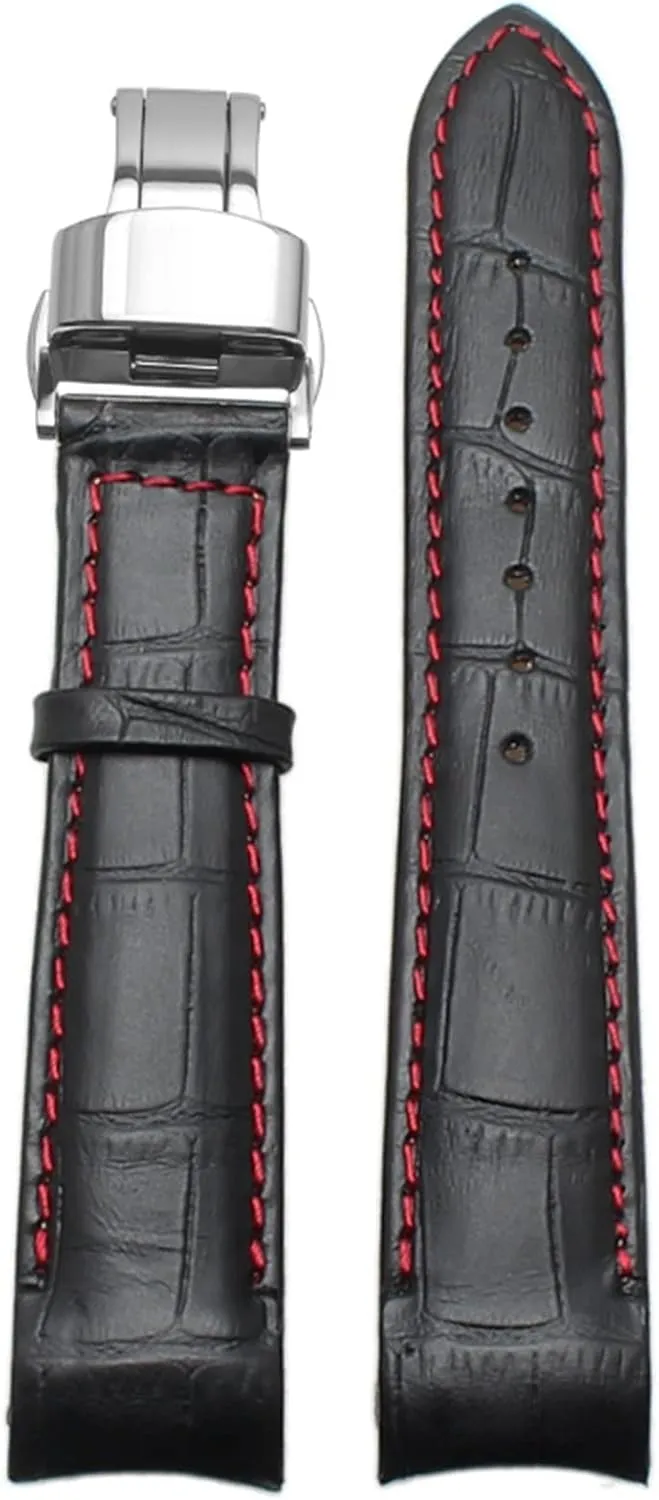 Curved end men watchband straps for BL9002-37 05A BT0001-12E 01A brand watch genuine leather with butterfly buckle 20 21 22mm