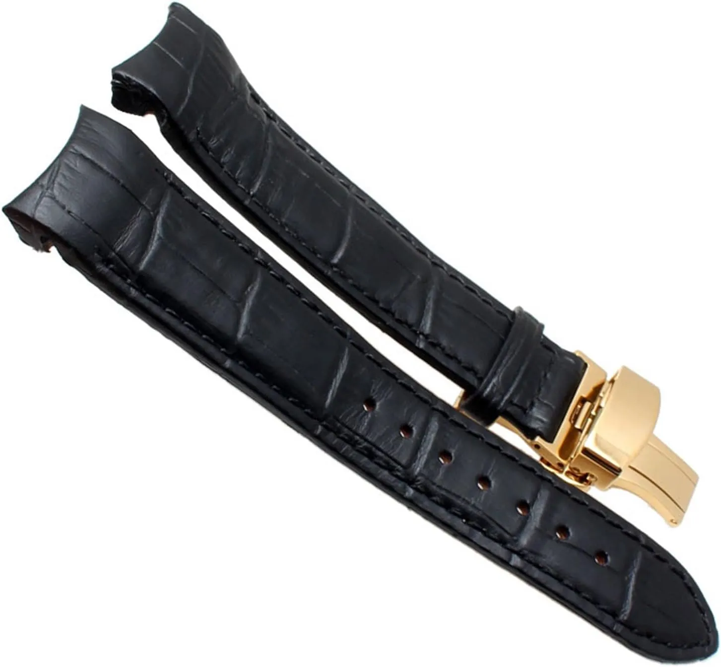 Curved end men watchband straps for BL9002-37 05A BT0001-12E 01A brand watch genuine leather with butterfly buckle 20 21 22mm