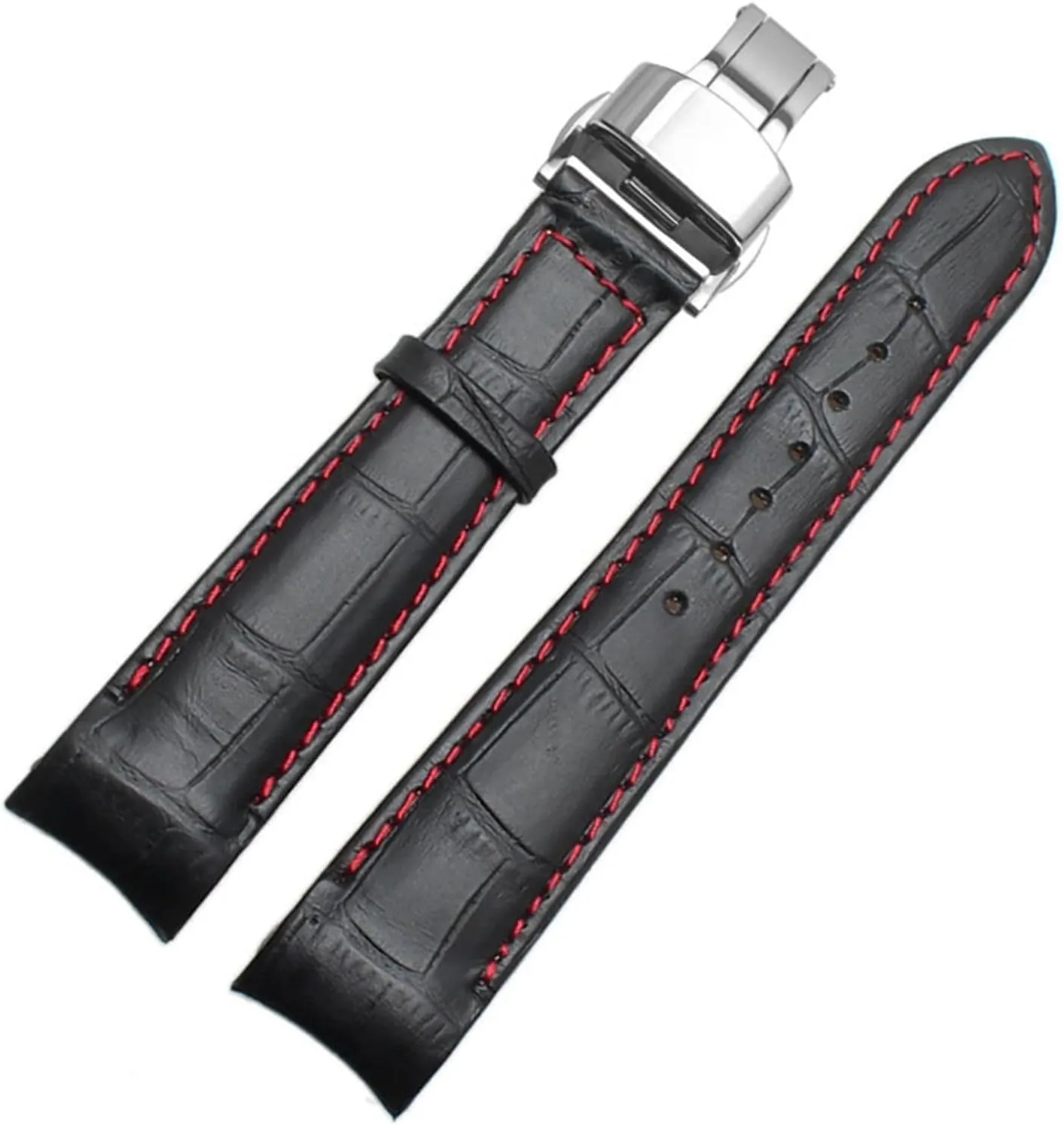 Curved end men watchband straps for BL9002-37 05A BT0001-12E 01A brand watch genuine leather with butterfly buckle 20 21 22mm