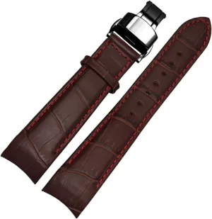 Curved end men watchband straps for BL9002-37 05A BT0001-12E 01A brand watch genuine leather with butterfly buckle 20 21 22mm