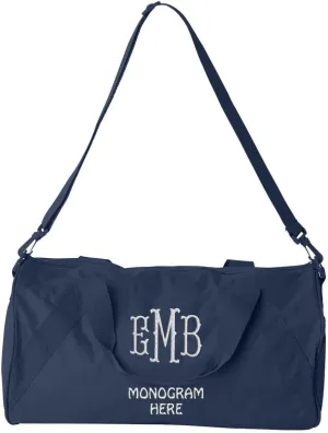 Custom Sport Duffel Bags for Men, Women, Recycled, Navy - Your Monogram - Personalized Weekender Bag for Gym, Overnight, Travel