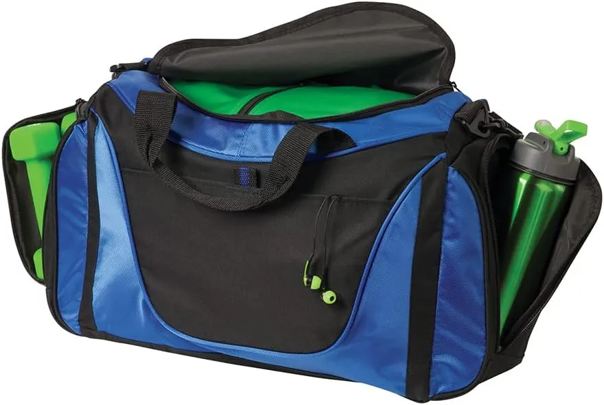 Custom Sport Duffel Bags for Men, Women, Two-Tone, Black - Add Your Monogram - Personalized Weekender Bag for Gym, Overnight, Travel