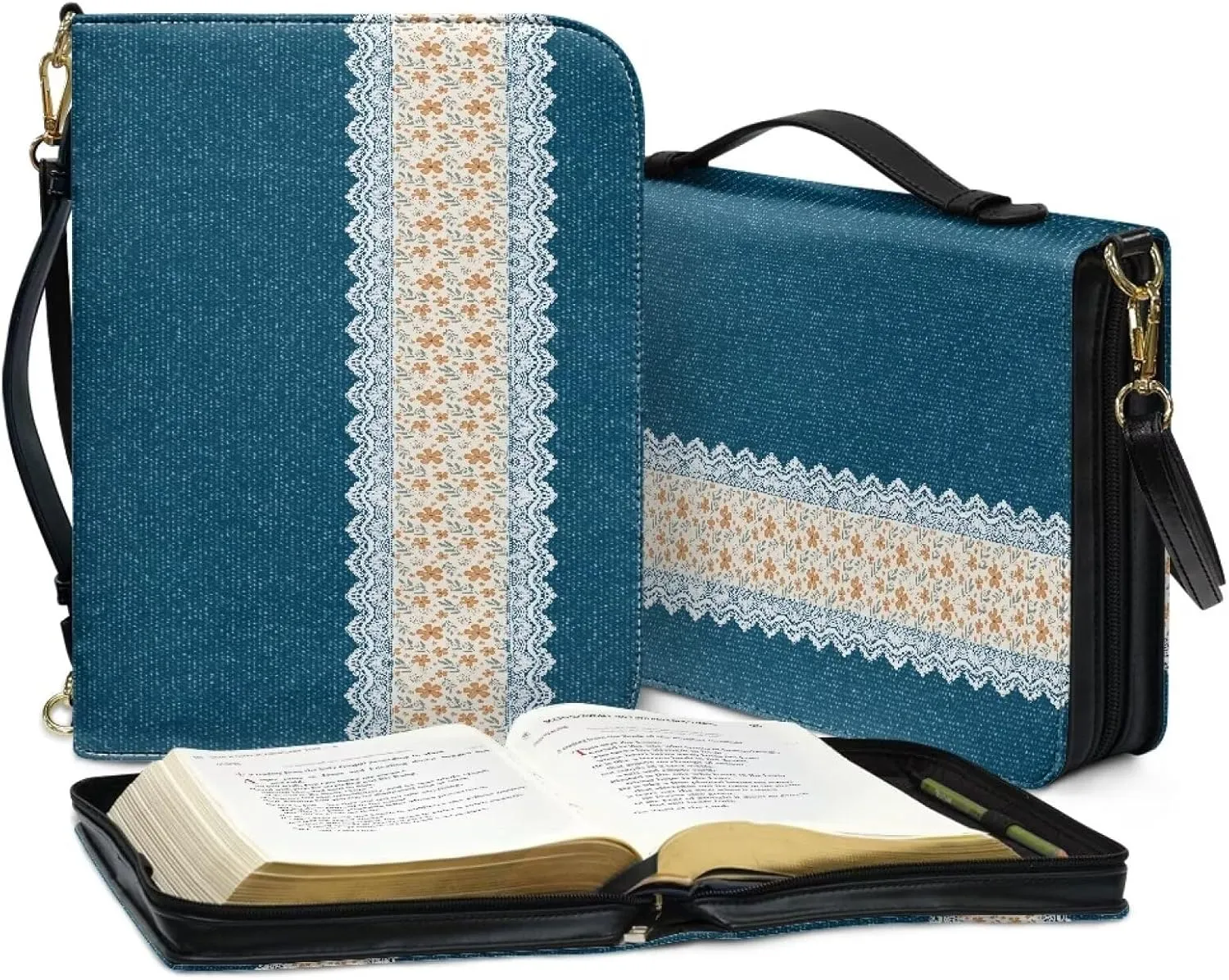 Customization PU Leather Bible Cover Church Book Cover,Carrying Book Case Crossbody Bag Bible Protective