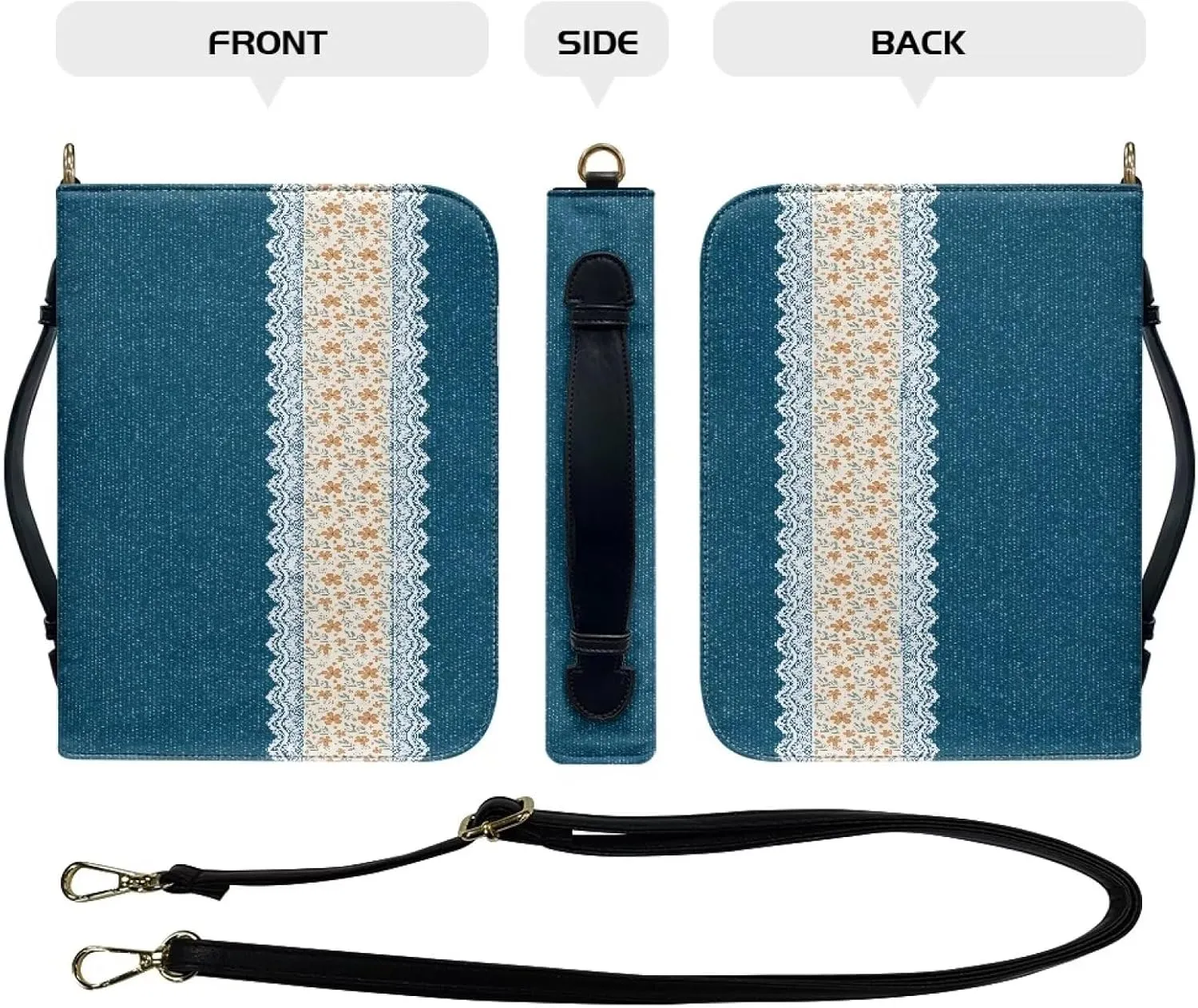 Customization PU Leather Bible Cover Church Book Cover,Carrying Book Case Crossbody Bag Bible Protective