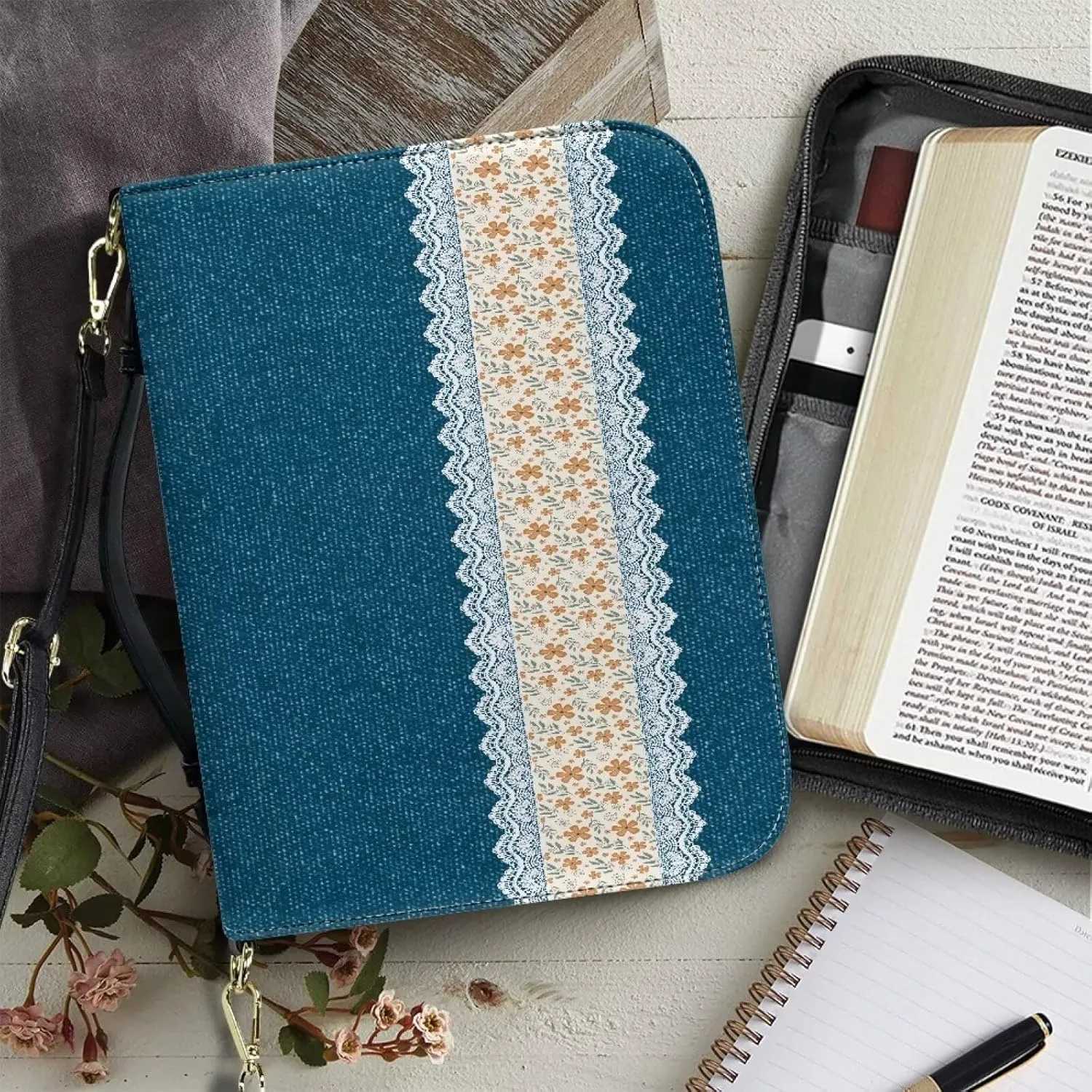Customization PU Leather Bible Cover Church Book Cover,Carrying Book Case Crossbody Bag Bible Protective